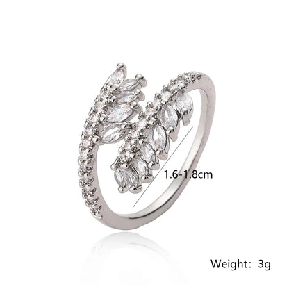 European and American wheat ear geometric opening ring, female niche high-end versatile ring, new
