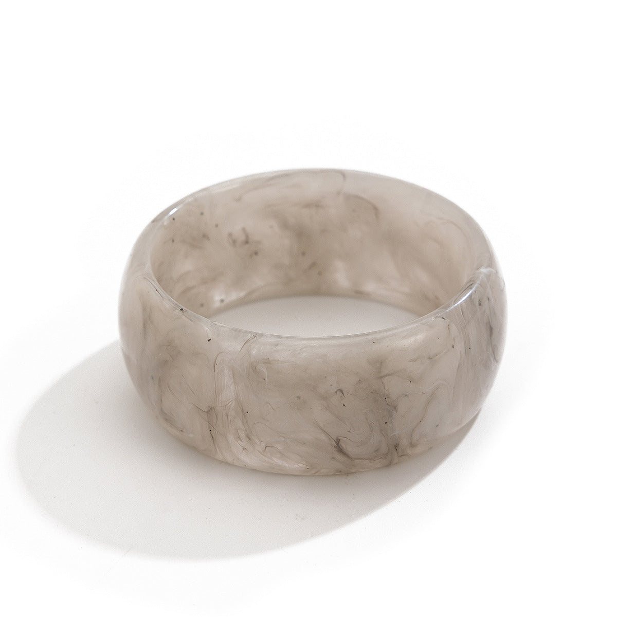 Artistic Retro Round Bracelet Wide Edition Blended Irregular Acrylic Bracelet for Women